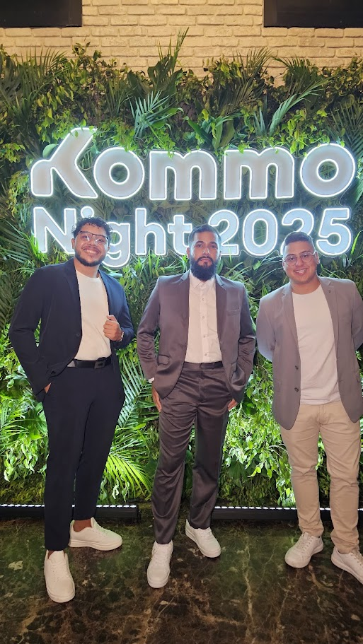 Oséias, Owen e Renan — fundadores da Metrik no Kommo Night 2025